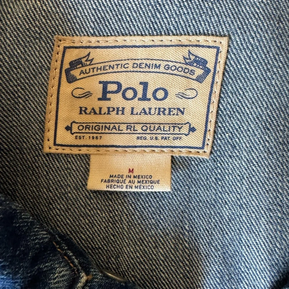 Ralph Lauren Polo Distressed Blue Denim Jacket - Picture 3 of 16